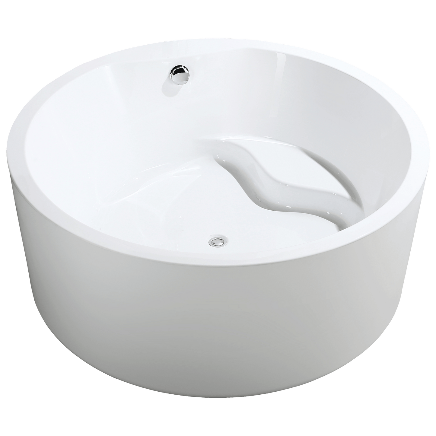 Vanity Art VA6810 59 Inch Freestanding White Acrylic Bathtub with Polished Chrome Finish - Vanity Art VA6810