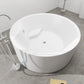 Vanity Art VA6810 59 Inch Freestanding White Acrylic Bathtub with Polished Chrome Finish - Vanity Art VA6810