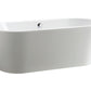 Vanity Art VA6812 68 Inch Freestanding White Acrylic Bathtub with Polished Chrome Finish - Vanity Art VA6812