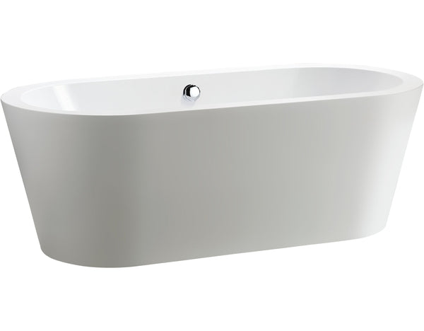 Vanity Art VA6812 68 Inch Freestanding White Acrylic Bathtub with Polished Chrome Finish - Vanity Art VA6812