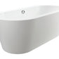 Vanity Art VA6812 68 Inch Freestanding White Acrylic Bathtub with Polished Chrome Finish - Vanity Art VA6812