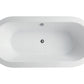 Vanity Art VA6812 68 Inch Freestanding White Acrylic Bathtub with Polished Chrome Finish - Vanity Art VA6812