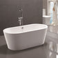 Vanity Art VA6812 68 Inch Freestanding White Acrylic Bathtub with Polished Chrome Finish - Vanity Art VA6812