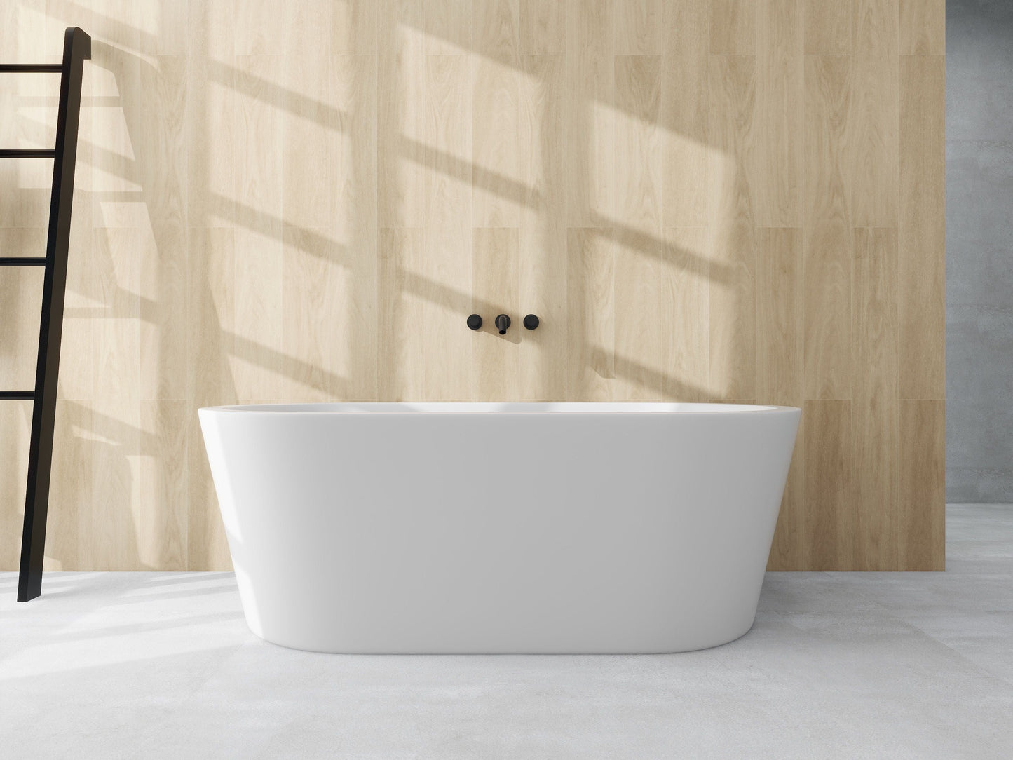 Vanity Art VA6812 68 Inch Freestanding White Acrylic Bathtub with Polished Chrome Finish - Vanity Art VA6812