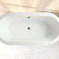 Vanity Art VA6812 68 Inch Freestanding White Acrylic Bathtub with Polished Chrome Finish - Vanity Art VA6812