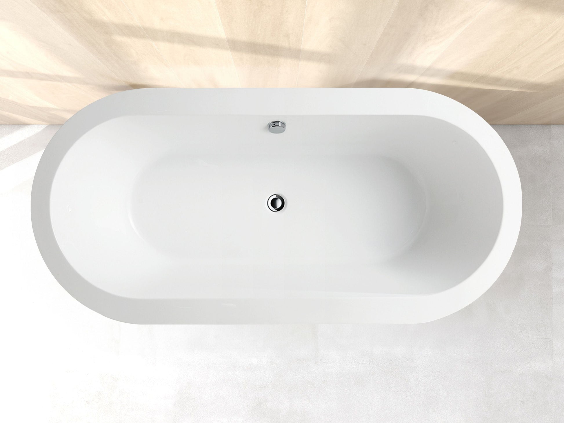 Vanity Art VA6812 68 Inch Freestanding White Acrylic Bathtub with Polished Chrome Finish - Vanity Art VA6812