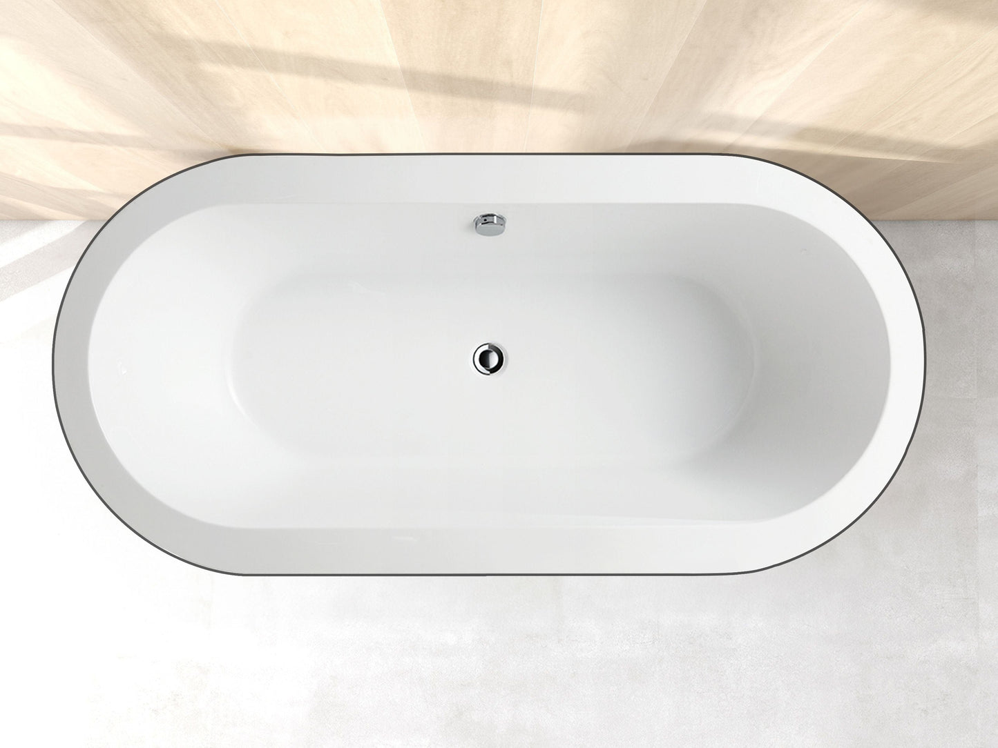 Vanity Art VA6812-BL 68 Inch Freestanding White Acrylic Bathtub with Polished Chrome Finish - Vanity Art VA6812-BL