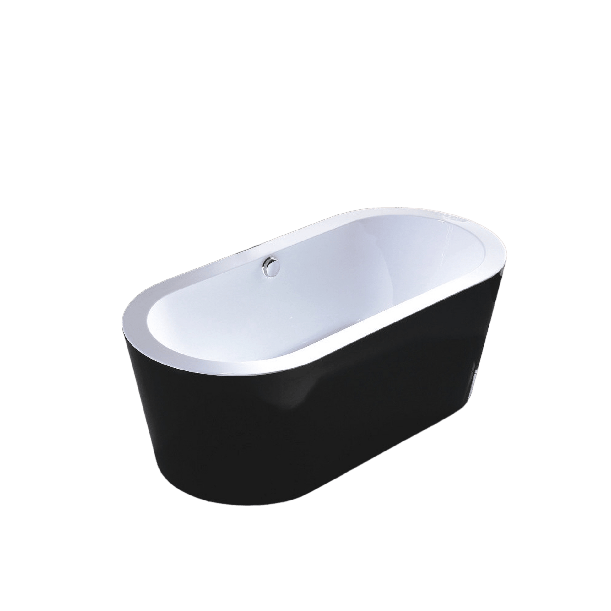 Vanity Art VA6812-BL 68 Inch Freestanding White Acrylic Bathtub with Polished Chrome Finish - Vanity Art VA6812-BL