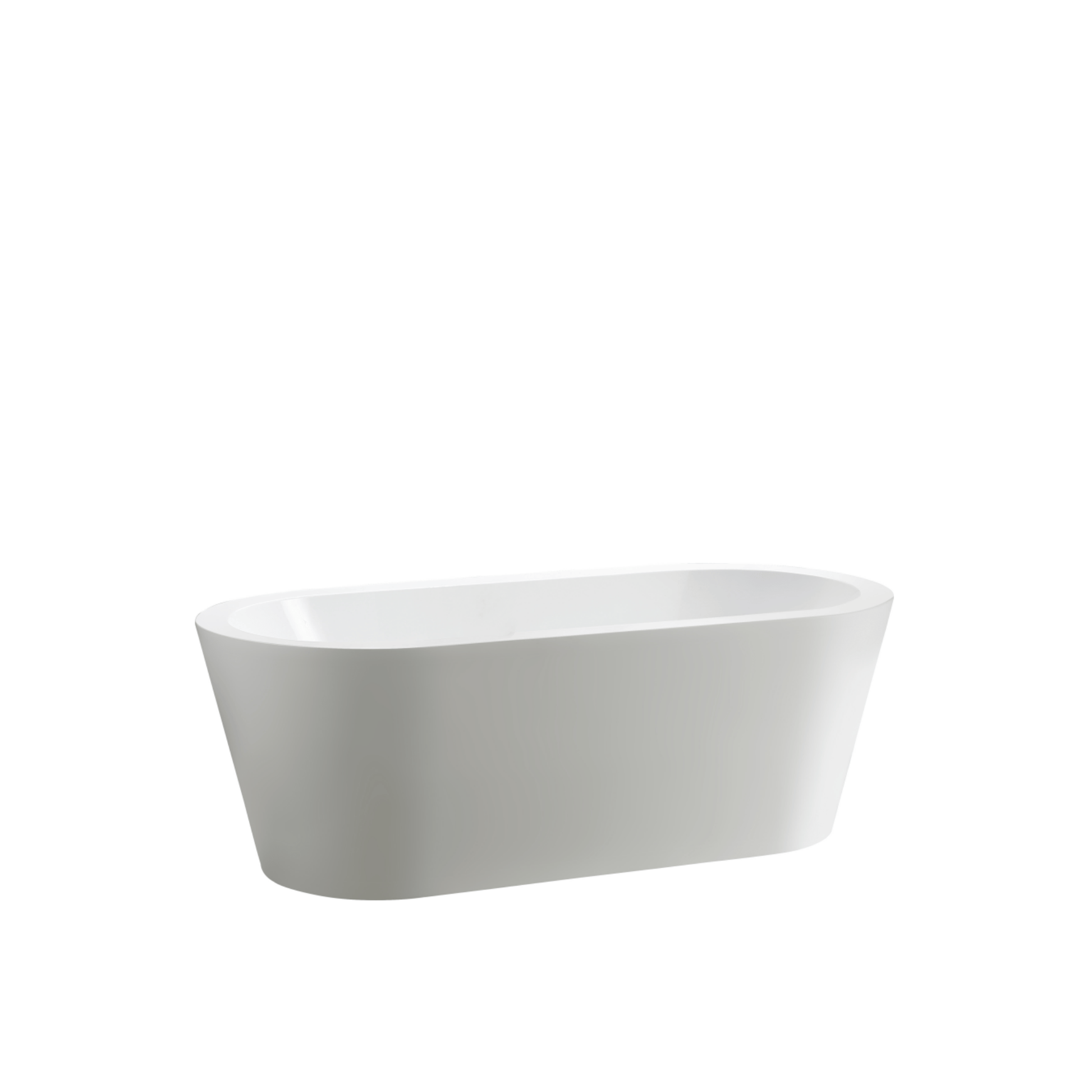 Vanity Art VA6812-S 59 Inch Freestanding White Acrylic Bathtub with Polished Chrome Finish - Vanity Art VA6812-S