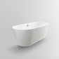 Vanity Art VA6812-S 59 Inch Freestanding White Acrylic Bathtub with Polished Chrome Finish - Vanity Art VA6812-S