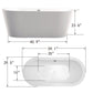 Vanity Art VA6812-S 59 Inch Freestanding White Acrylic Bathtub with Polished Chrome Finish - Vanity Art VA6812-S