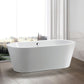 Vanity Art VA6812-S 59 Inch Freestanding White Acrylic Bathtub with Polished Chrome Finish - Vanity Art VA6812-S