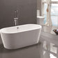 Vanity Art VA6812-S 59 Inch Freestanding White Acrylic Bathtub with Polished Chrome Finish - Vanity Art VA6812-S