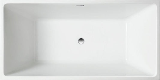 Vanity Art VA6813-L 67 Inch Freestanding White Acrylic Bathtub with Overflow And Pop-Up Drain - Vanity Art VA6813-L