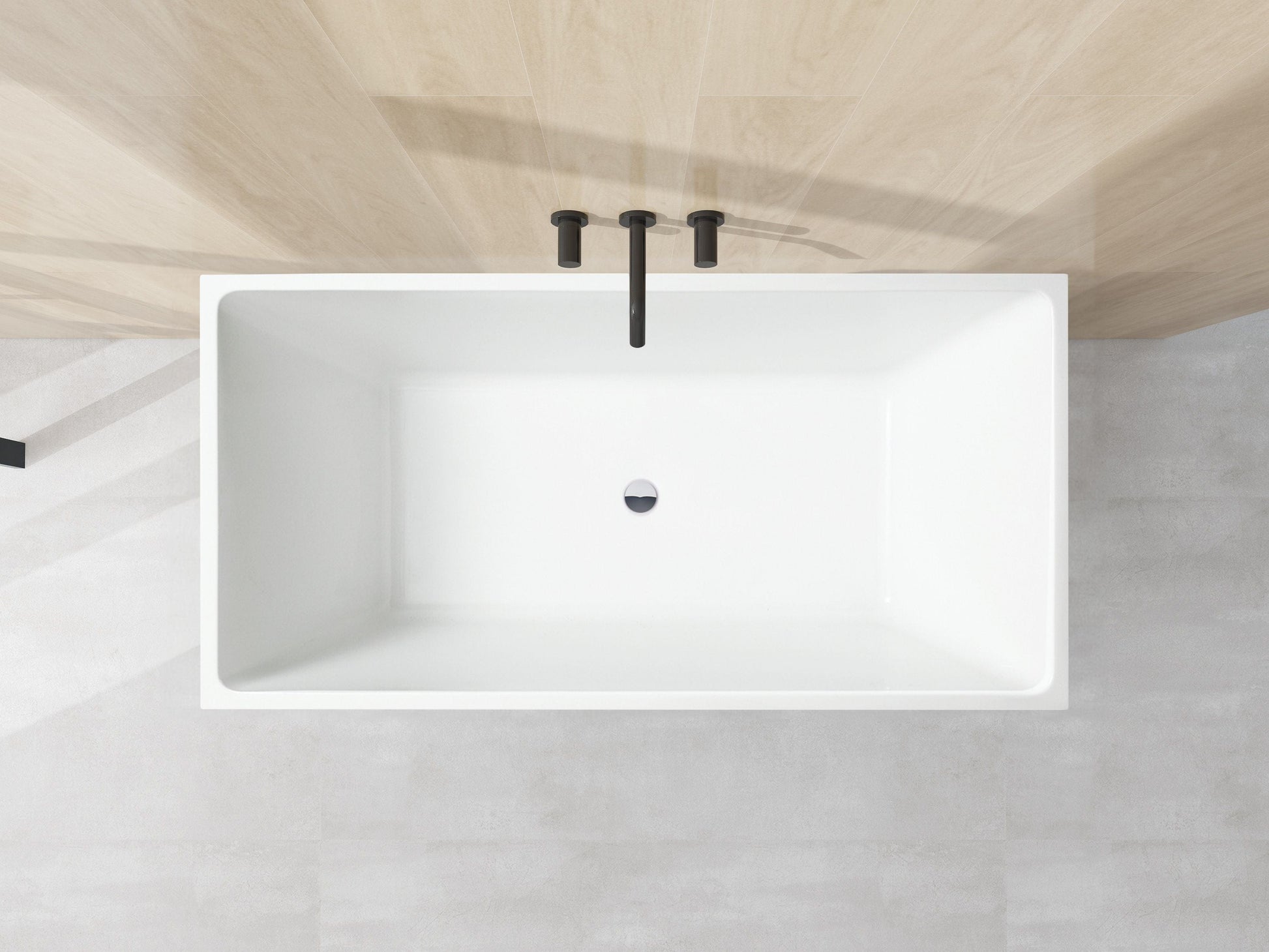 Vanity Art VA6813B-L-MB 67 Inch Freestanding White Acrylic Bathtub with Overflow And Pop-Up Drain - Vanity Art VA6813B-L-MB