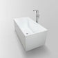 Vanity Art VA6813B-L-PC 67 Inch Freestanding White Acrylic Bathtub with Overflow And Pop-Up Drain - Vanity Art VA6813B-L-PC