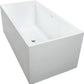 Vanity Art VA6813B-L-PC 67 Inch Freestanding White Acrylic Bathtub with Overflow And Pop-Up Drain - Vanity Art VA6813B-L-PC