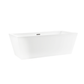 Vanity Art VA6814-L-BN 67 Inch Freestanding White Acrylic Bathtub with Overflow And Pop-Up Drain - Vanity Art VA6814-L-BN