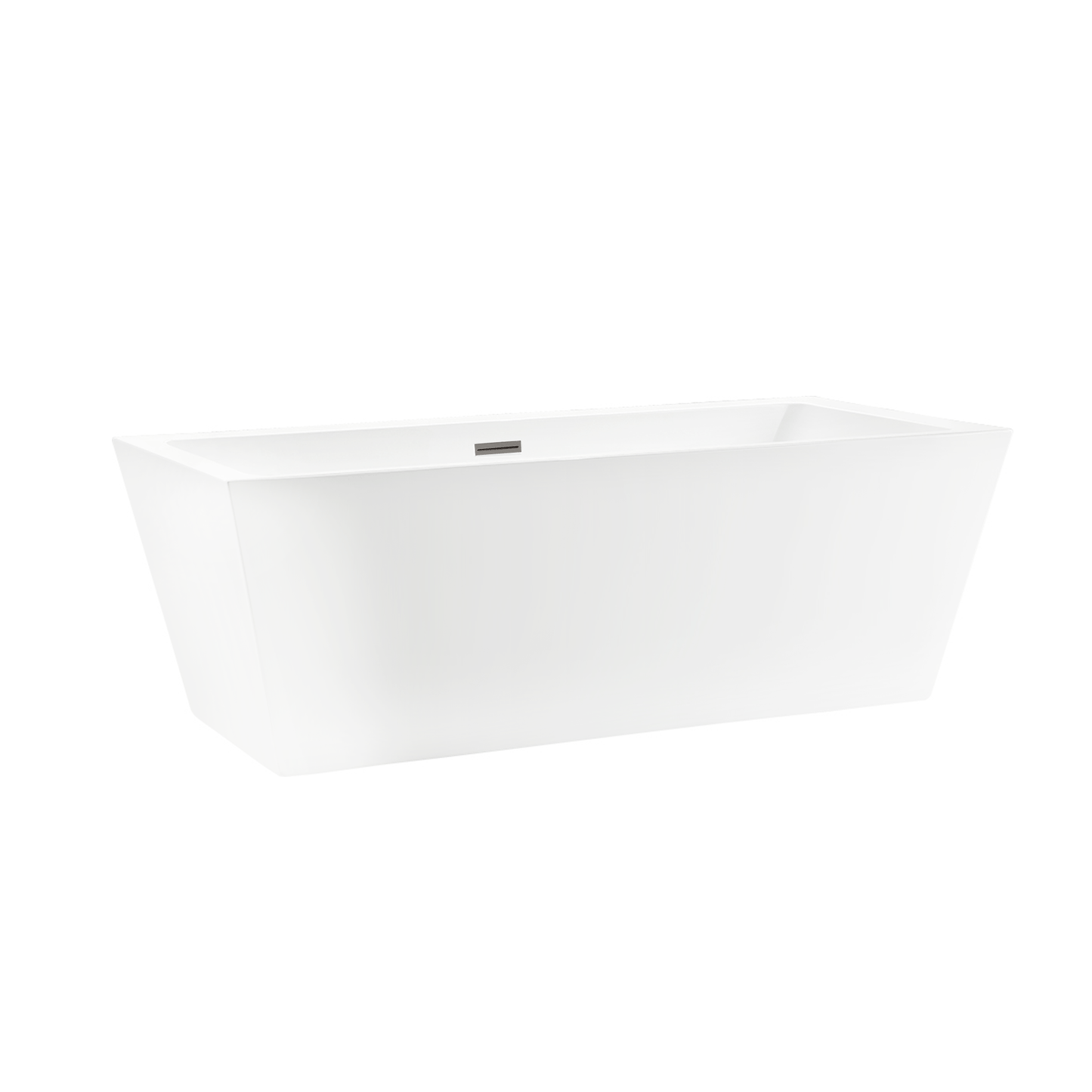 Vanity Art VA6814-L-BN 67 Inch Freestanding White Acrylic Bathtub with Overflow And Pop-Up Drain - Vanity Art VA6814-L-BN