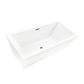 Vanity Art VA6814-L-BN 67 Inch Freestanding White Acrylic Bathtub with Overflow And Pop-Up Drain - Vanity Art VA6814-L-BN