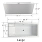 Vanity Art VA6814-L-MB 67 Inch Freestanding White Acrylic Bathtub with Overflow And Pop-Up Drain - Vanity Art VA6814-L-MB