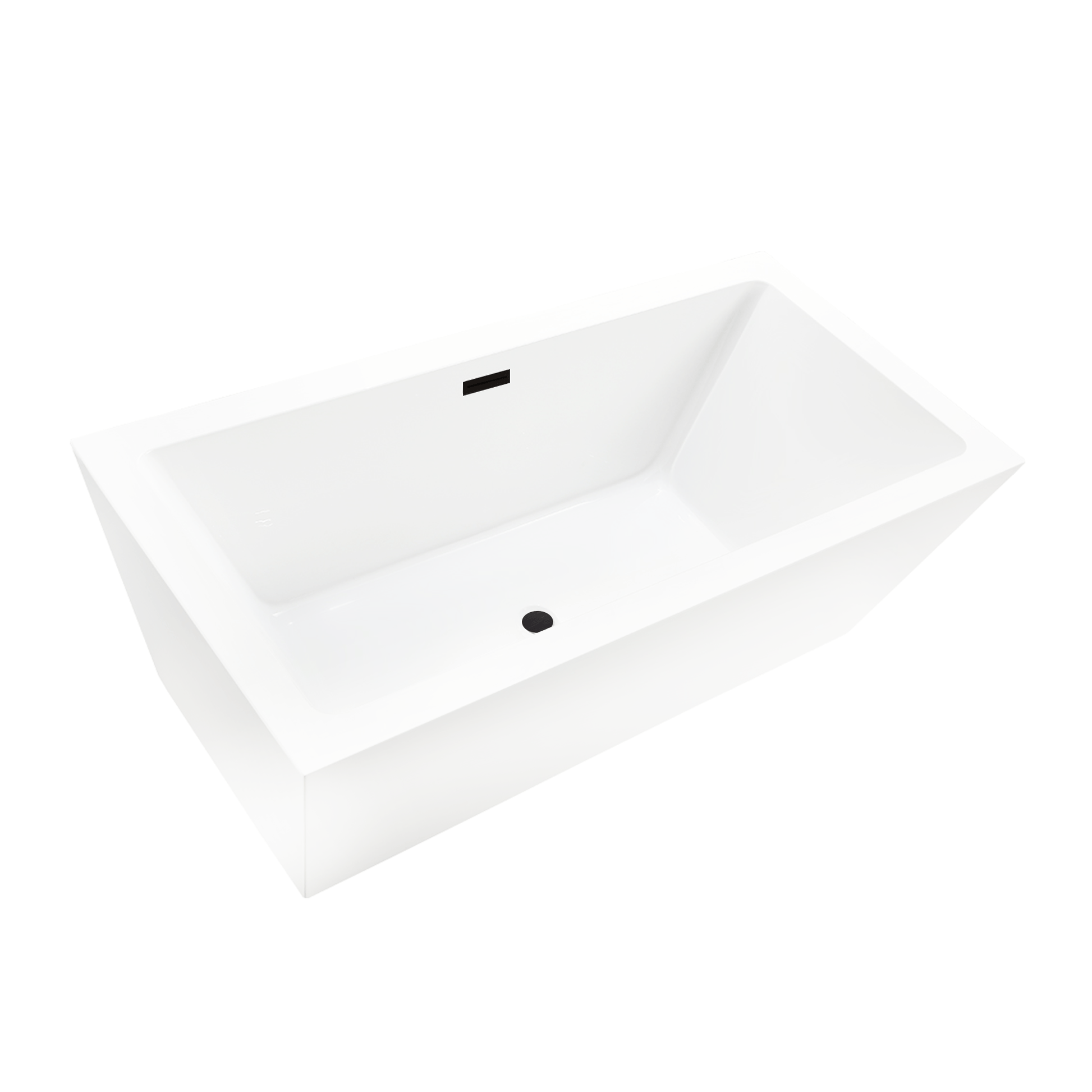 Vanity Art VA6814-L-ORB 67 Inch Freestanding White Acrylic Bathtub with Overflow And Pop-Up Drain - Vanity Art VA6814-L-ORB