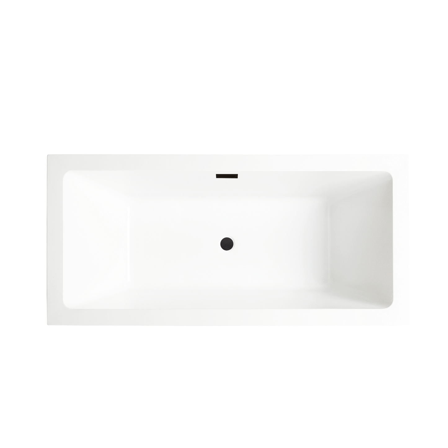 Vanity Art VA6814-L-ORB 67 Inch Freestanding White Acrylic Bathtub with Overflow And Pop-Up Drain - Vanity Art VA6814-L-ORB