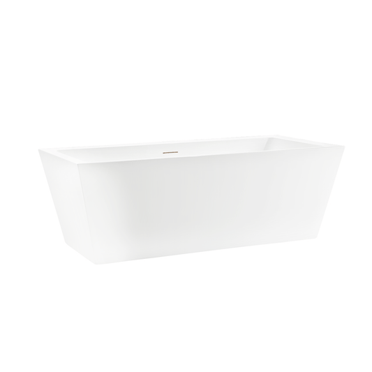 Vanity Art VA6814-L-PC 67 Inch Freestanding White Acrylic Bathtub with Overflow And Pop-Up Drain - Vanity Art VA6814-L-PC