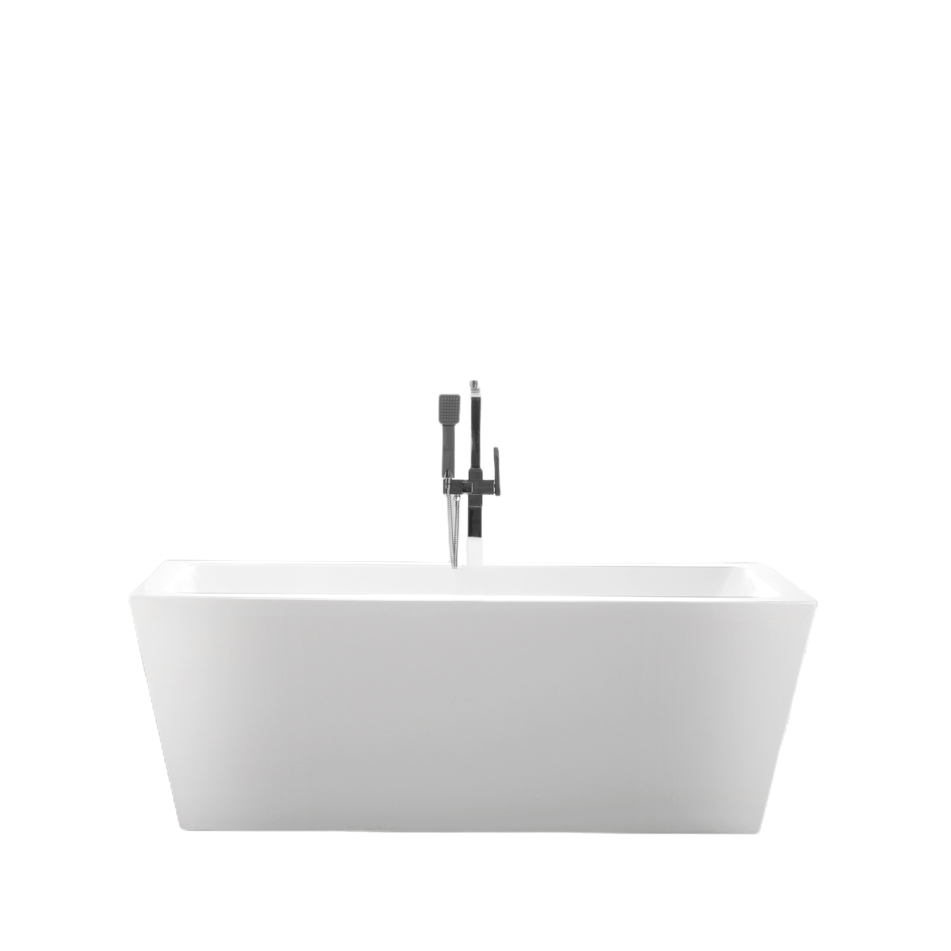 Vanity Art VA6814-L-PC 67 Inch Freestanding White Acrylic Bathtub with Overflow And Pop-Up Drain - Vanity Art VA6814-L-PC