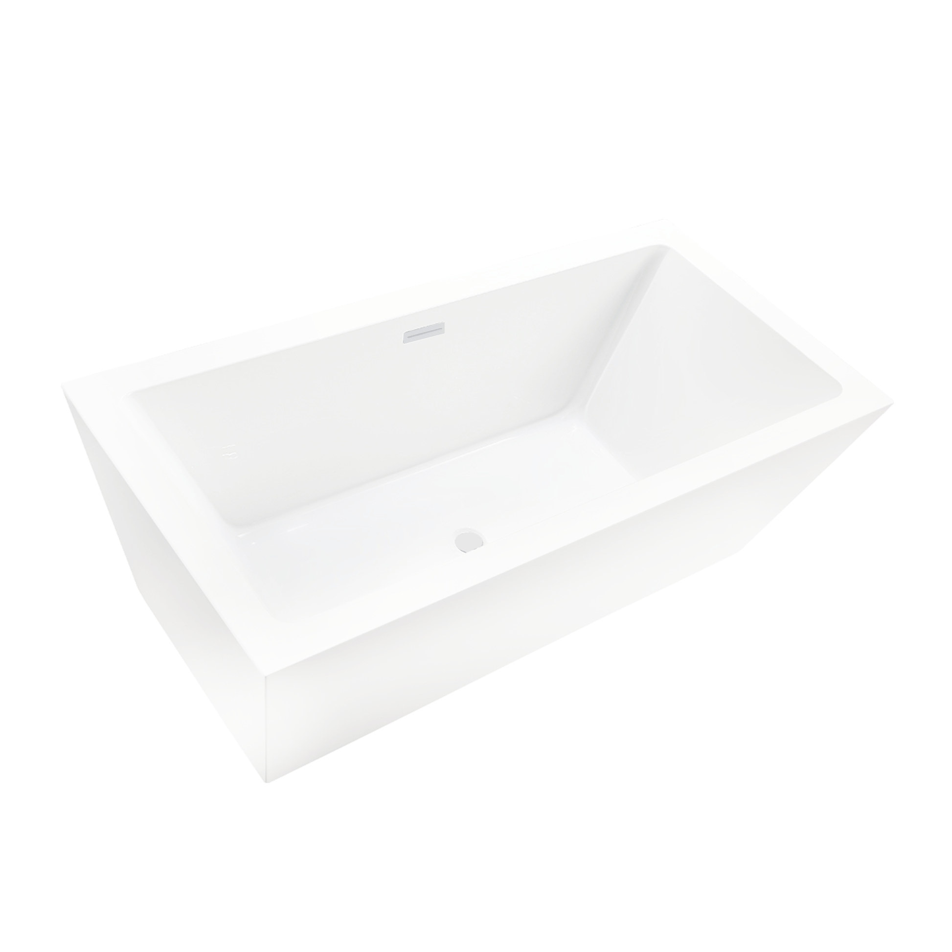 Vanity Art VA6814-L-PW 67 Inch Freestanding White Acrylic Bathtub with Overflow And Pop-Up Drain - Vanity Art VA6814-L-PW