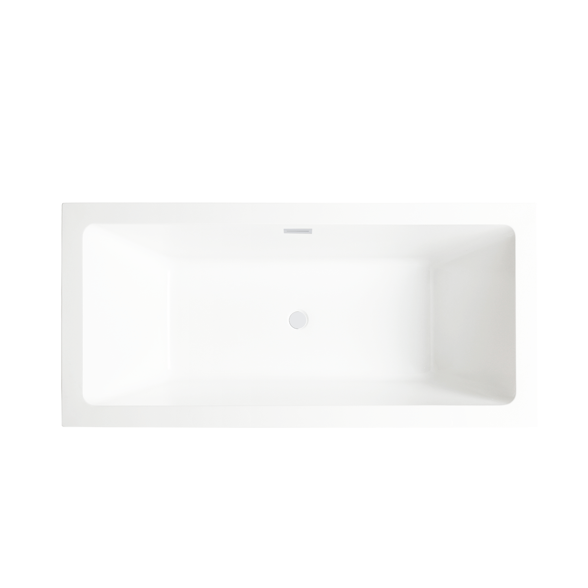 Vanity Art VA6814-L-PW 67 Inch Freestanding White Acrylic Bathtub with Overflow And Pop-Up Drain - Vanity Art VA6814-L-PW