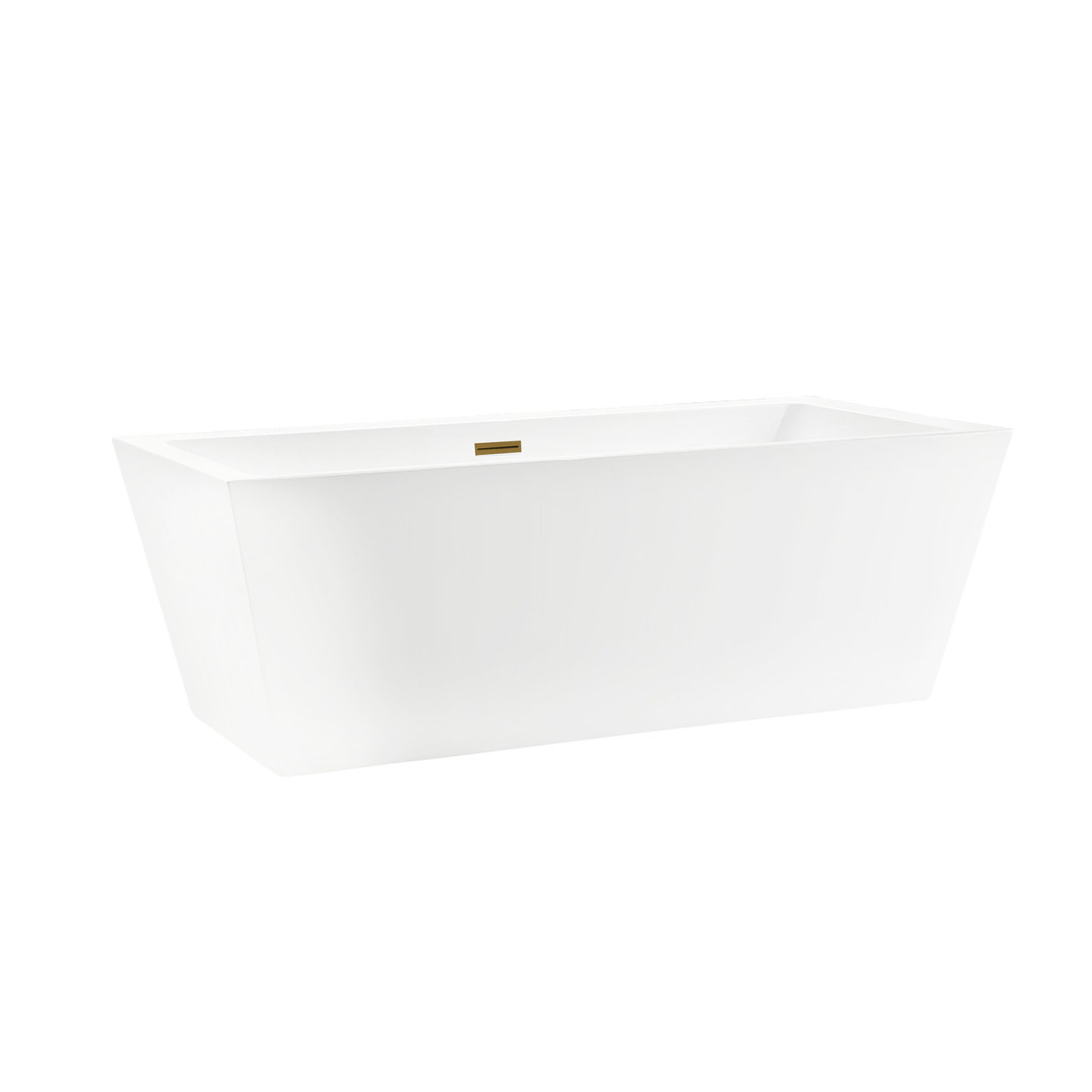 Vanity Art VA6814-L-TG 67 Inch Freestanding White Acrylic Bathtub with Overflow And Pop-Up Drain - Vanity Art VA6814-L-TG