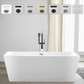 Vanity Art VA6814-L-TG 67 Inch Freestanding White Acrylic Bathtub with Overflow And Pop-Up Drain - Vanity Art VA6814-L-TG