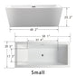 Vanity Art VA6814-S-BN 59 Inch Freestanding White Acrylic Bathtub with Overflow And Pop-Up Drain - Vanity Art VA6814-S-BN