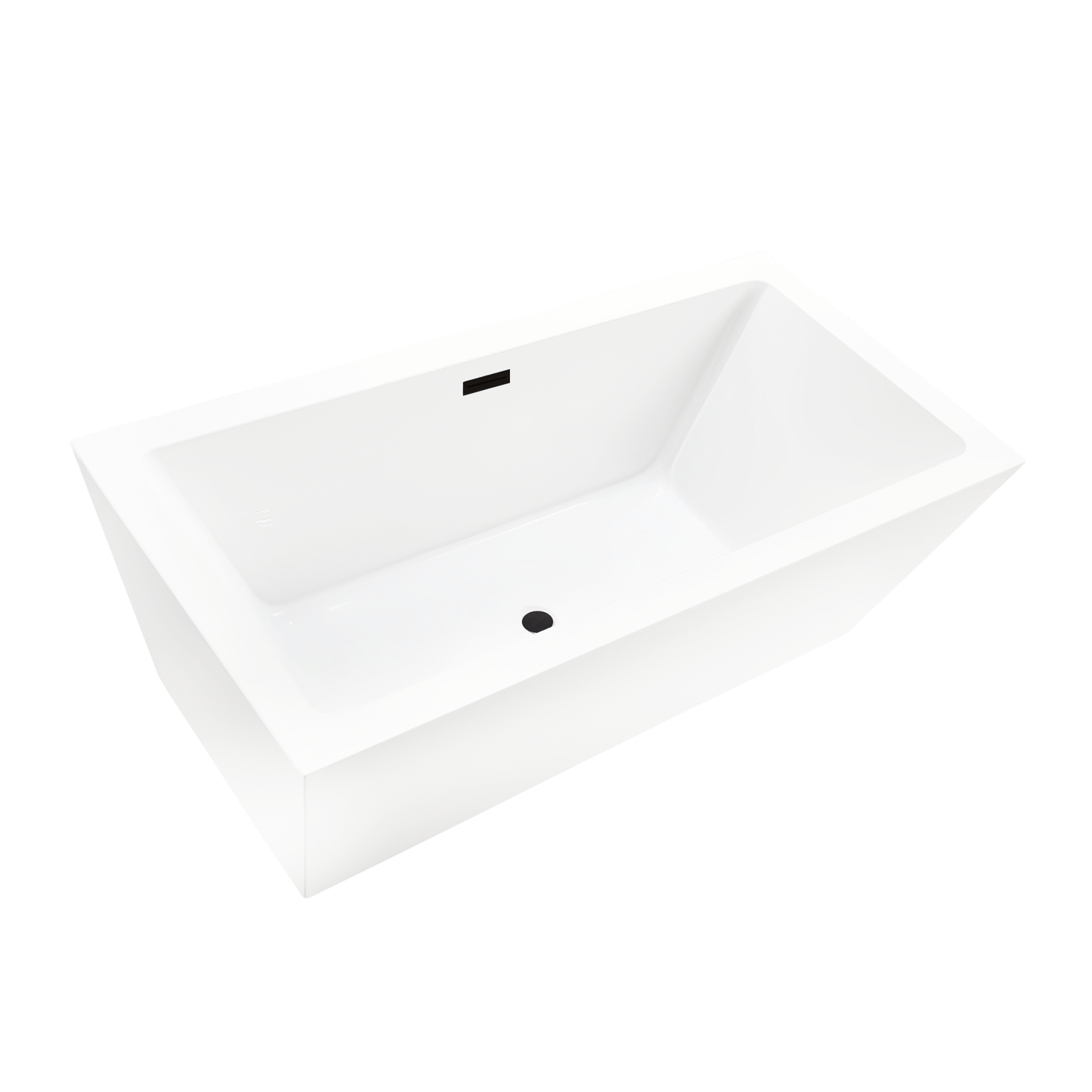 Vanity Art VA6814-S-ORB 59 Inch Freestanding White Acrylic Bathtub with Overflow And Pop-Up Drain - Vanity Art VA6814-S-ORB