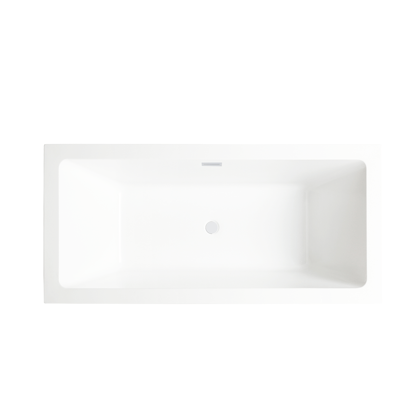 Vanity Art VA6814-S-PW 59 Inch Freestanding White Acrylic Bathtub with Overflow And Pop-Up Drain - Vanity Art VA6814-S-PW