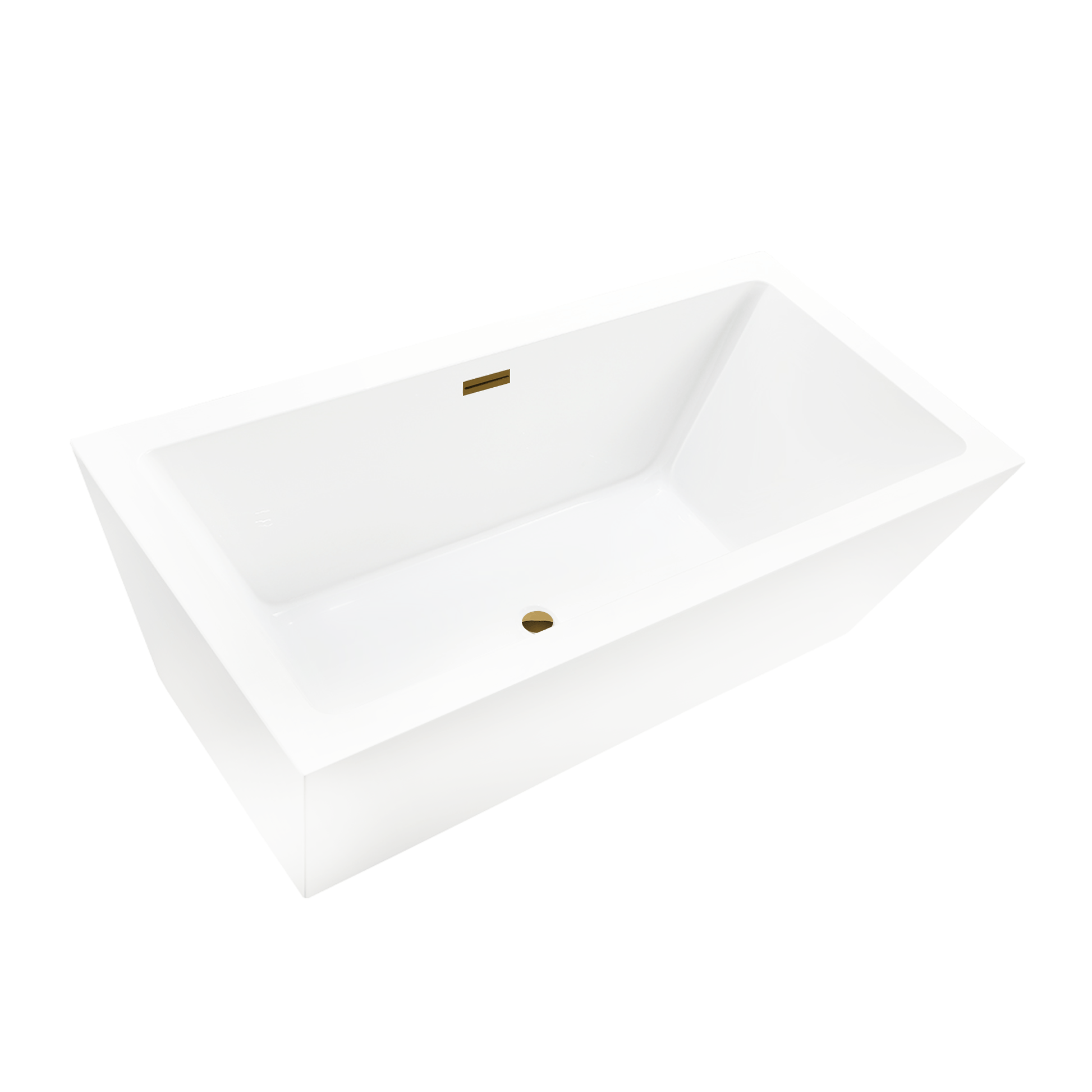 Vanity Art VA6814-S-TG 59 Inch Freestanding White Acrylic Bathtub with Overflow And Pop-Up Drain - Vanity Art VA6814-S-TG