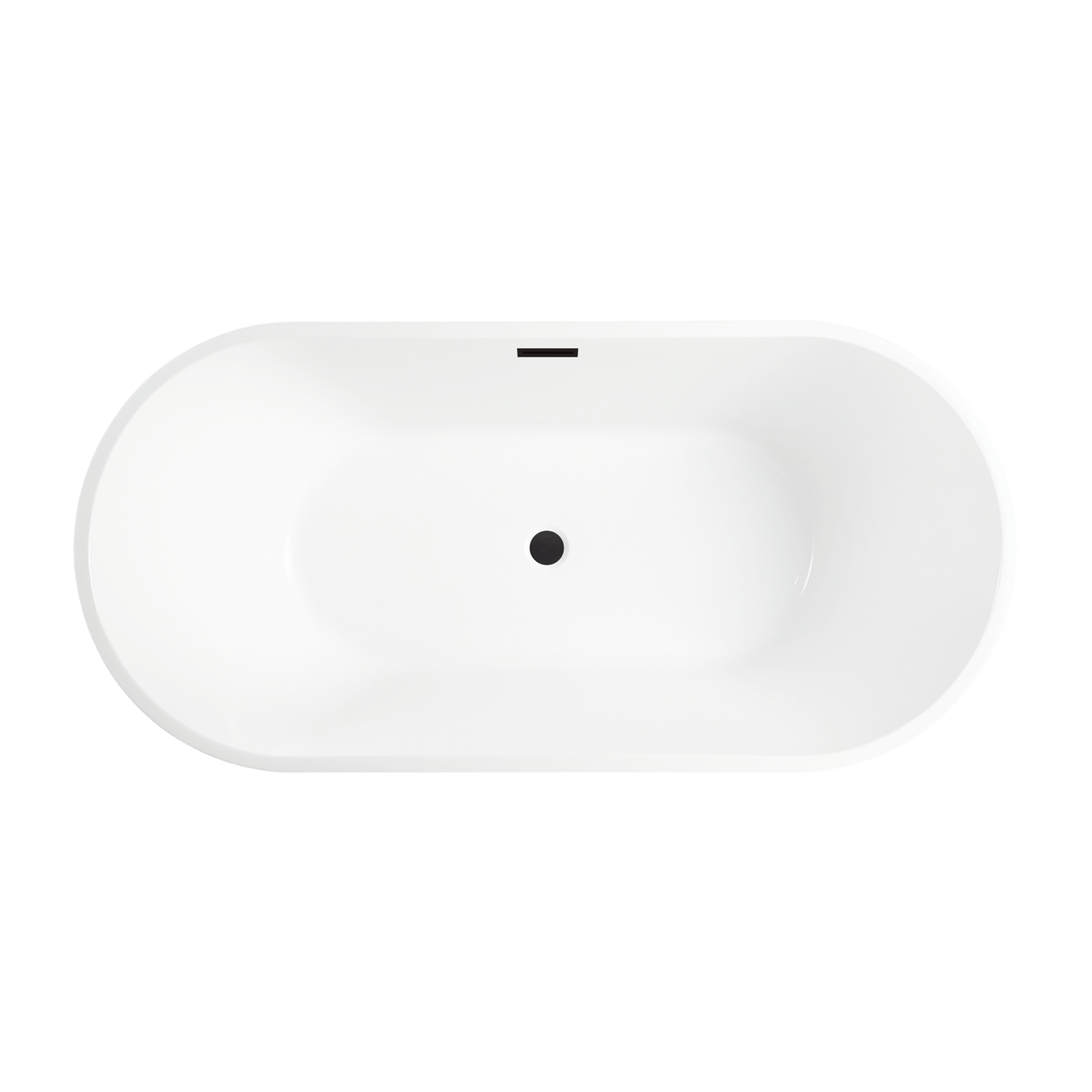 Vanity Art VA6815-L-ORB 68 Inch Freestanding White Acrylic Bathtub with Overflow And Pop-Up Drain - Vanity Art VA6815-L-ORB