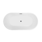 Vanity Art VA6815-NLW-MB 67 Inch Freestanding White Acrylic Bathtub with Overflow And Pop-Up Drain - Vanity Art VA6815-NLW-MB