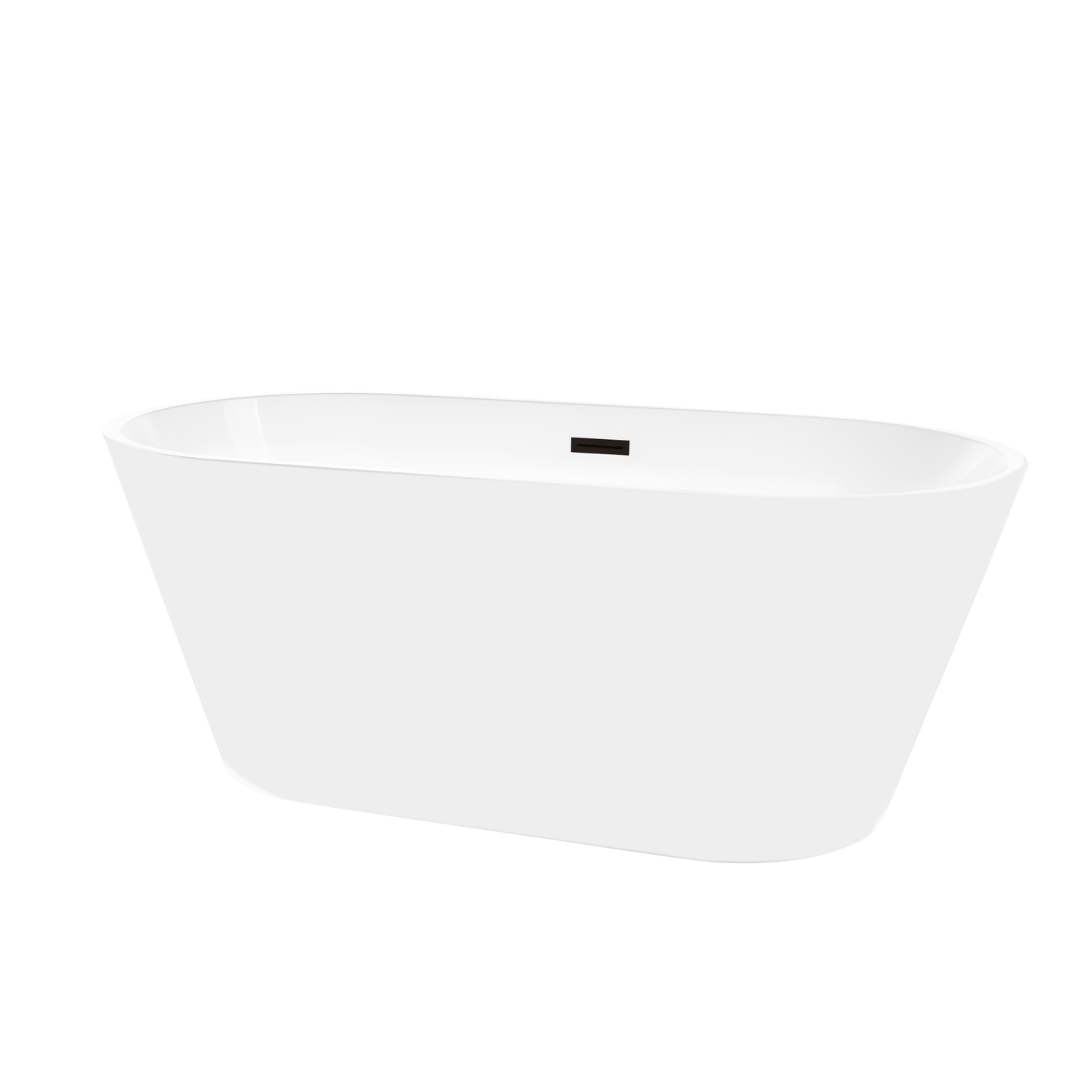 Vanity Art VA6815-NLW-ORB 67 Inch Freestanding White Acrylic Bathtub with Overflow And Pop-Up Drain - Vanity Art VA6815-NLW-ORB