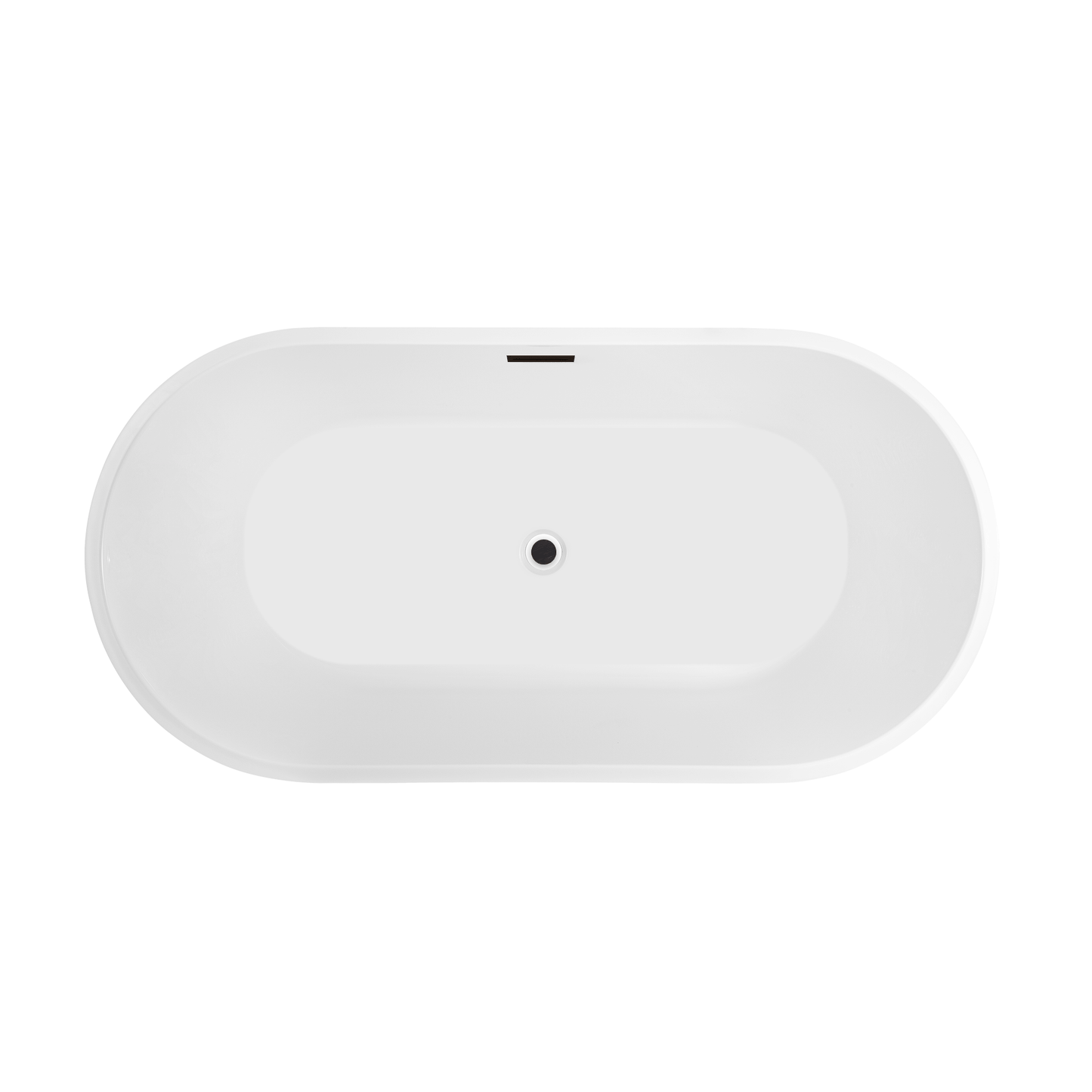 Vanity Art VA6815-NLW-ORB 67 Inch Freestanding White Acrylic Bathtub with Overflow And Pop-Up Drain - Vanity Art VA6815-NLW-ORB