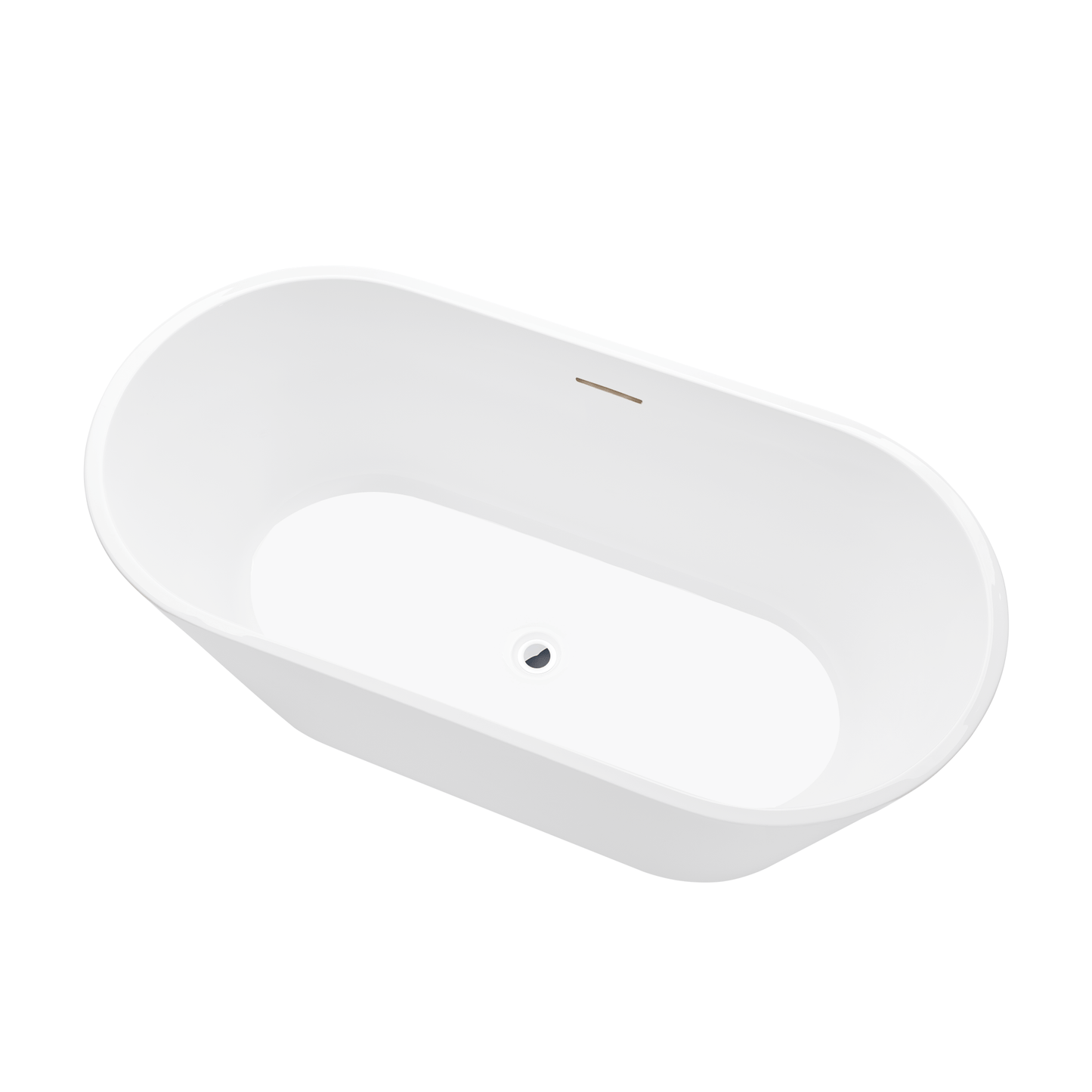 Vanity Art VA6815-NLW-PC 67 Inch Freestanding White Acrylic Bathtub with Overflow And Pop-Up Drain - Vanity Art VA6815-NLW-PC