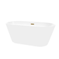 Vanity Art VA6815-NLW-TG 67 Inch Freestanding White Acrylic Bathtub with Overflow And Pop-Up Drain - Vanity Art VA6815-NLW-TG