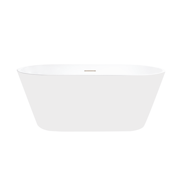 Vanity Art VA6815-NSW-PC 59 Inch Freestanding White Acrylic Bathtub with Overflow And Pop-Up Drain - Vanity Art VA6815-NSW-PC