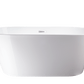 Vanity Art VA6815-NSW-PC 59 Inch Freestanding White Acrylic Bathtub with Overflow And Pop-Up Drain - Vanity Art VA6815-NSW-PC