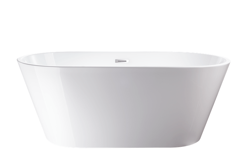 Vanity Art VA6815-NSW-PC 59 Inch Freestanding White Acrylic Bathtub with Overflow And Pop-Up Drain - Vanity Art VA6815-NSW-PC