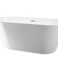 Vanity Art VA6815-NSW-PC 59 Inch Freestanding White Acrylic Bathtub with Overflow And Pop-Up Drain - Vanity Art VA6815-NSW-PC