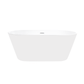 Vanity Art VA6815-NSW-PW 59 Inch Freestanding White Acrylic Bathtub with Overflow And Pop-Up Drain - Vanity Art VA6815-NSW-PW