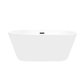 Vanity Art VA6815-NXSW-MB 54 Inch Freestanding White Acrylic Bathtub with Overflow And Pop-Up Drain - Vanity Art VA6815-NXSW-MB