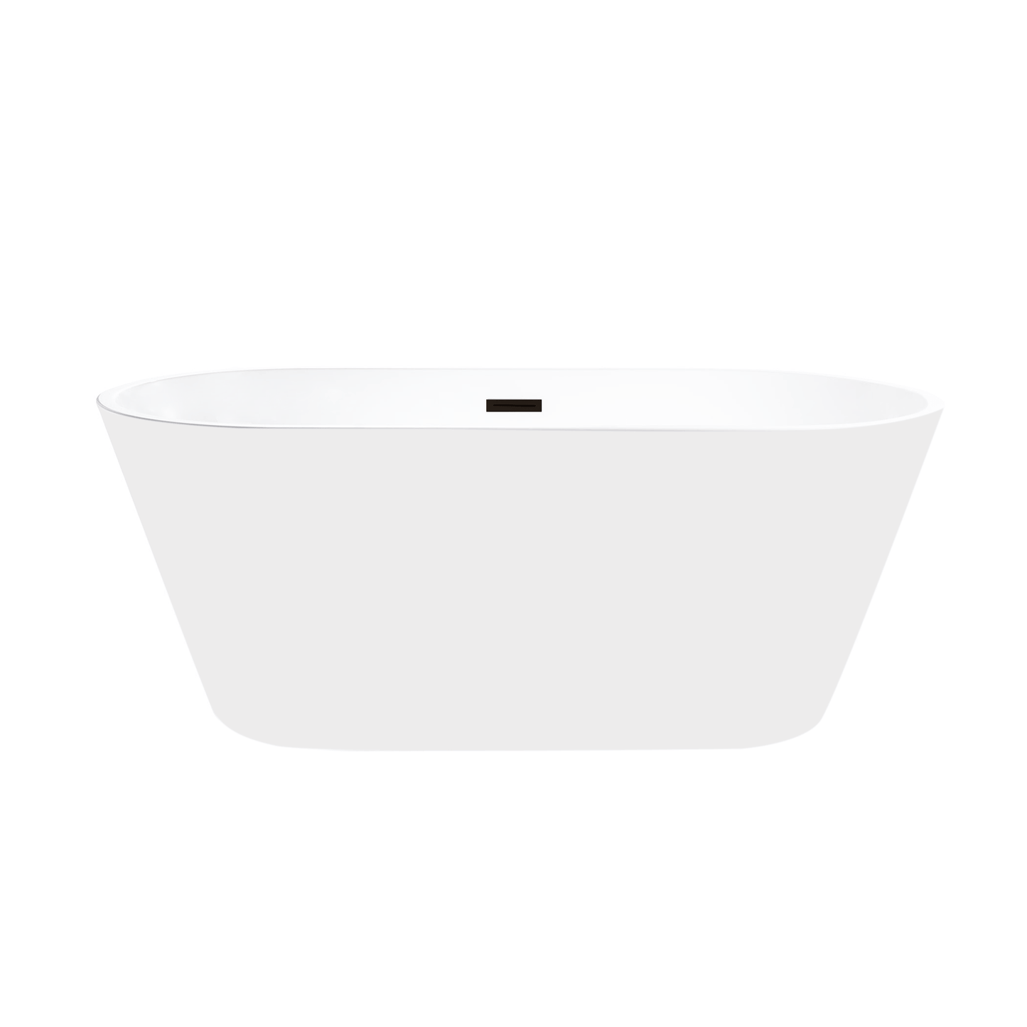 Vanity Art VA6815-NXSW-ORB 54 Inch Freestanding White Acrylic Bathtub with Overflow And Pop-Up Drain - Vanity Art VA6815-NXSW-ORB